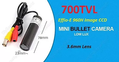 700TVL HD Miniature Bullet CCTV Camera 1/3 SONY Effio-E CCD 3.6mm Lens NTSC/PAL • $45.99