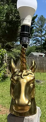 Golden Unicorn Table Lamp Base_Nearly Perfect Fun & Mystical_Just Add A Shade!  • $36