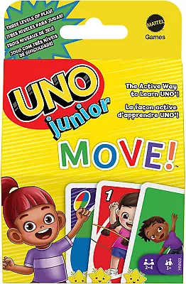 UNO Junior Move! Kids Card Game With Action Rules Family Night Game Night Trav • $10.19