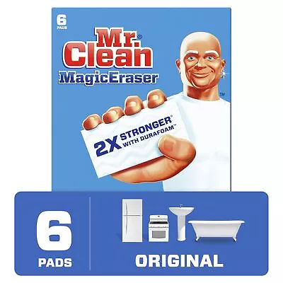 Mr. Clean Magic Eraser Original Cleaning Pads With Durafoam White 6 Count • $8.22