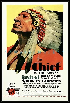 Santa Fe Railroad The Chief 1929 Vintage Poster Print Retro Style Train Travel • $19.40