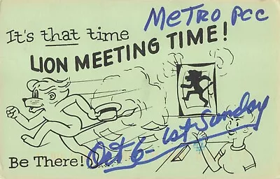 Bogota NJ New Jersey Metro PCC Lion Meeting Time Invitation Vintage Postcard • $6.39