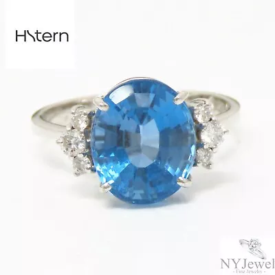 NYJEWEL H.Stern 18k White Gold Blue Topaz & Diamond Ring • $1950