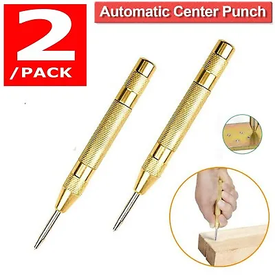 2 Super Strong Automatic Centre Punch Adjustable Spring Loaded Metal Drill TooL • $6.99