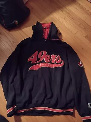 Vintage San Francisco 49ers Starter Pro Line Black Hoodie Sweatshirt  XL NFL • $36