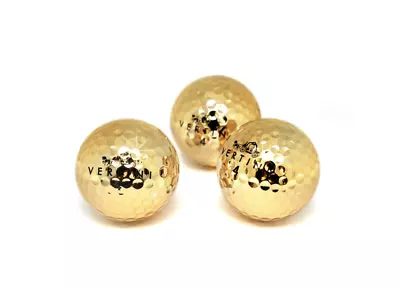 Gold Golf Balls 3 PCS Set 24K Gold PT Rare Luxury Gift Free Shipping New VERTINI • $76.07