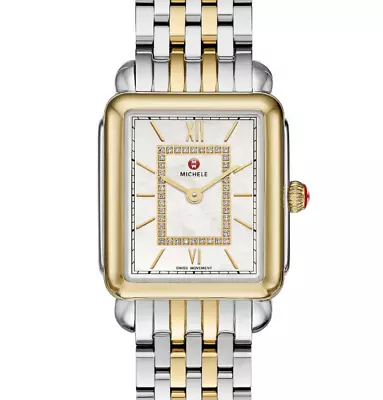 Michele Deco II Mid Diamond Dial Two-Tone Steel Ladies Watch (MWW06I000024) • $950