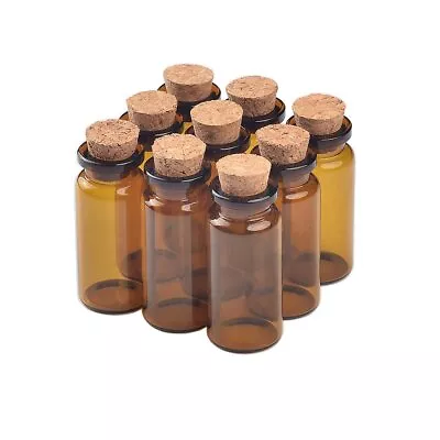 22x50x12.5mm 10ml Amber Glass Bottles With Cork Empty Tiny Jars Cute 10ml Glass  • $14.24