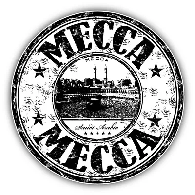 Mecca City Saudi Arabia Grunge Travel Stamp Car Bumper Sticker Decal • $2.75
