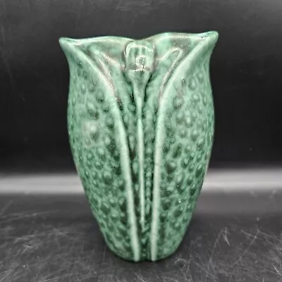 Royal Haeger Arts Crafts Green Speckled Vase 7  • $49.50