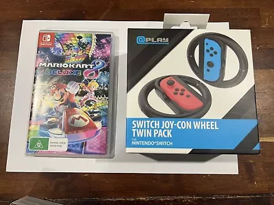 Mario Kart 8 Deluxe Nintendo Switch + New Steering Wheel • $58
