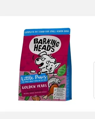 £9.95 • Buy Barking Heads Little Paws Dry Dog Food Golden Years With Chicken Small Dogs 1kg