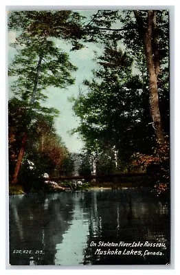 Skeletron River Lake Rosseau Muskoka Lakes Ontario Canada UNP DB Postcard T1 • $5.95
