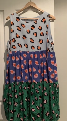 $75 • Buy GORMAN Trinity Leopard Print Tiered Smock Dress Size 14