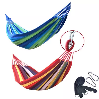 $12.89 • Buy Portable Cotton Rope Camping Swing Bed Hammock Outdoor Travel Yard Hanging Bed