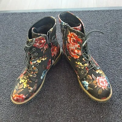 £10 • Buy PAVERS Full Bloom Floral Ankle Boots Size 5 Worn Once