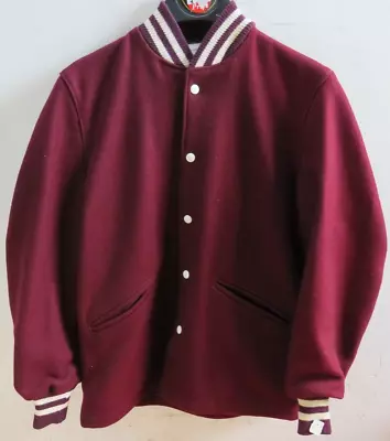 Vintage DeLong Lettermans Varsity Jacket Maroon/White Size 20 NOS • $75