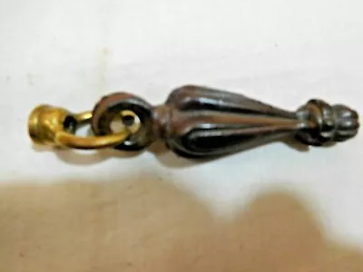 Antique Salvage ~ Cast Iron Hanging Finial With Brass Loop 4  Tall  ~  #3383 • $19.99