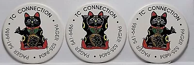 Vintage Pogs * Set Of 3 Maneki Neko Good Fortune Cat * Black * S-12 • $1.83