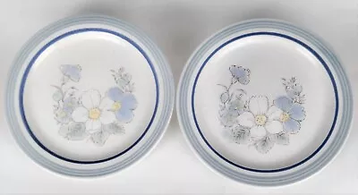 Vintage 2 Mt. Clemens Pottery  Blue Whisper  7 3/4  Stoneware Salad Plates JAPAN • $10.99