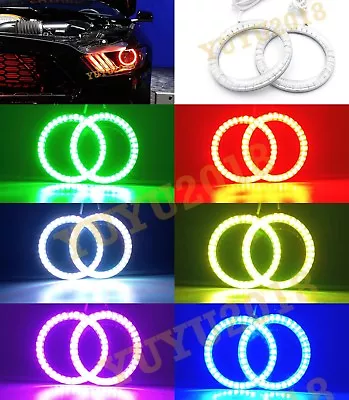 RGB Halo Ring For Ford Mustang 15-17 Headlight LED Angel Eye Bluetooth DRL Flash • $34.81