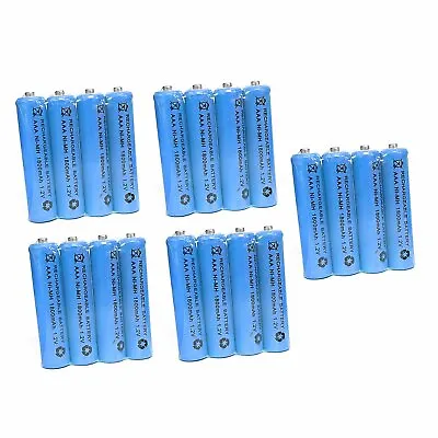 20 Pcs AAA 1800mAh Rechargeable Battery Ni-MH 1.2V Cell MP3 Toy Blue US Stock • $16.58