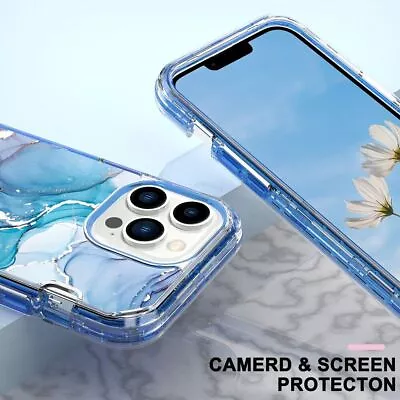 $16.98 • Buy Marble Rugged Shockproof Hybrid Case For IPhone 12/13/11/14 Pro Max XR 6/8/7+ XR