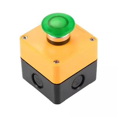 Push Button Switch Station Momentary 1NC 1NO Mushroom Green Switch 600V 10A • $19.07