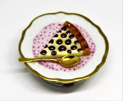Limoges France Box - Parry-vieille - Raspberry Tart & Spoon On A Plate - Pastry • $99.99