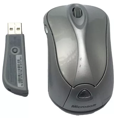 Microsoft Wireless Notebook Laser Mouse 6000 Model 1054 Silver With USB Receiver • $10.99