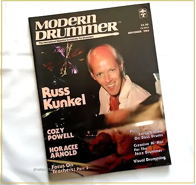 MODERN DRUMMER - Nov 1984 - RUSS KUNKEL - Cozy Powell - Horacee Arnold • $14.98