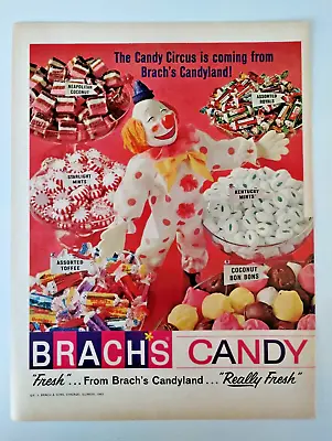 1962 Vintage Magazine Print Ad Brach's Candy Clowns • $7.96