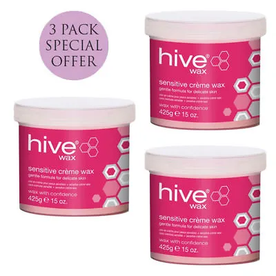 Hive Pink Sensitive Depilatory Wax 3 X 425g   3 For 2 Leg Bikini Face Warm • £18.49