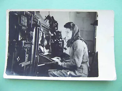 USSR 1930s Telegraph Teletype. Woman At The Device. RARE Real Photo • $25