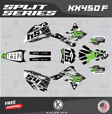 Graphics Kit For Kawasaki KX450F (2013-2015) KX 450F Split Series - Green • $158.47