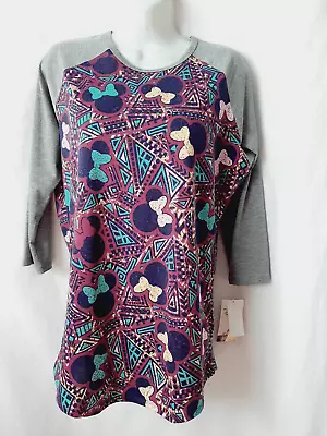 Lularoe Randy Minnie Mouse Gray Purple Medium NWT Top • $5.70