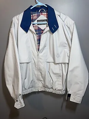 Vintage GRAY Members Only 80s Jacket Size M EUC Plaid Lined Bomber Cafe Racer • $20