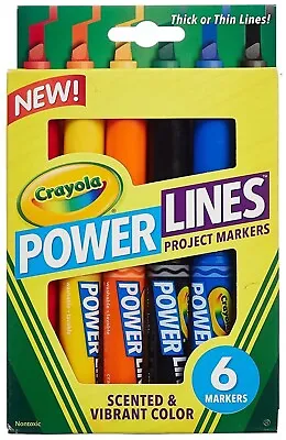 Crayola - Power Lines Scented & Colour Marker - 6 Markers - MEGA BARGAIN • £3.89