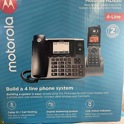 Motorola ML1250 DECT 6.0 Expandable 4-line Business Phone System With Voicemail • $98.58