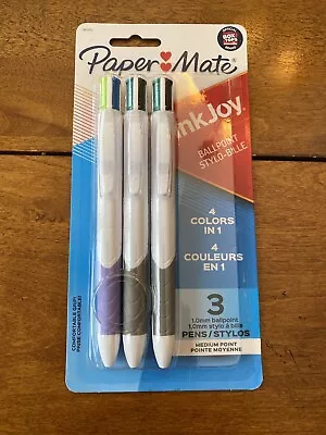 Paper Mate InkJoy 4-In-1 Colors Medium Point Pens Retractable Ballpoint 3 Pack • $8.50
