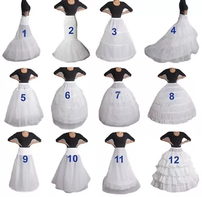 Women White Bridal Petticoat Hoop Skirt Crinoline Slip Wedding Gown Underskirt • $18.99