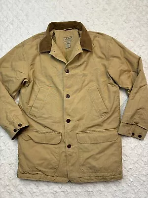 VTG LL Bean Barn Jacket Mens Medium Tall Thinsulate Lined Chore Coat Beige 90’s • $54.99