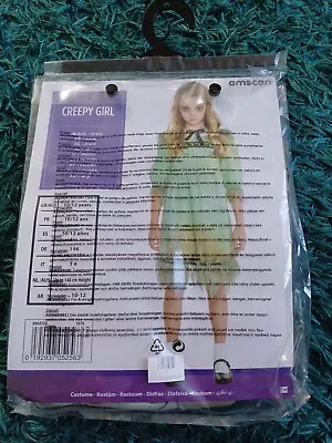 Girls Age 10-12 Years Creepy Doll Halloween Costume With Handmade Hair Bows  • £10.49
