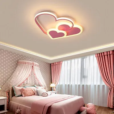 Modern Ceiling Light Heart Dimmable LED Chandelier Pendant Lamp For Kids Bedroom • £86.13