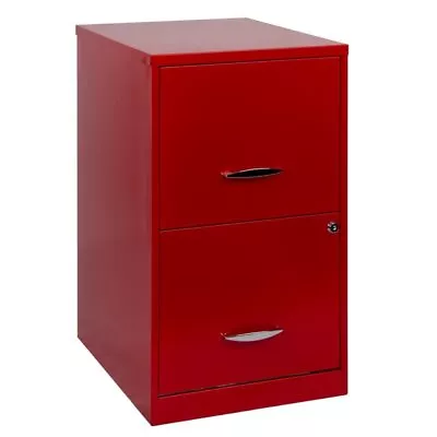 Pemberly Row 18  2-Drawer Modern Metal File Cabinet In Lava Red • $102.04