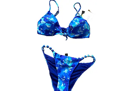 NEW NWT VIX Paula Hermanny  2 Two Pc Swim Suit Bra Bikini Bottom L LARGE Floral • $49.99