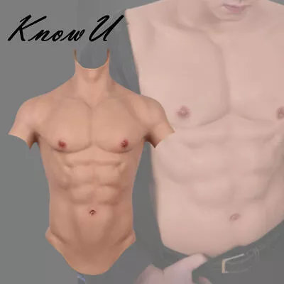 Silicone Fake Male Chest Abdominal Muscle Fake Muscle Chest Suit For Cosplay • £184.80