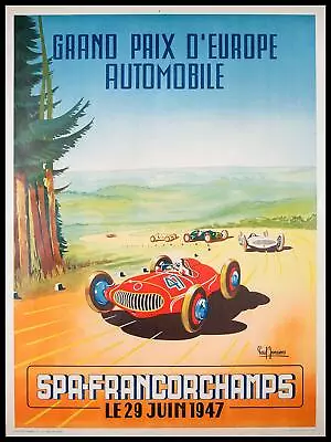 A3 A4 Size - Grand Prix Europe 1947 Racing Vintage Sportd Art Poster • £3.20