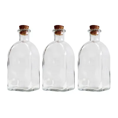 £6.99 • Buy Glass Bottle Jars Vials Cork Lid Stopper Kitchen Food Storage Cruet Set Perfume