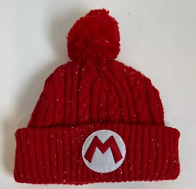 Super MArio Brothers Red Beanie With Big Red Pom - Very Good Used Cond. • $6.91